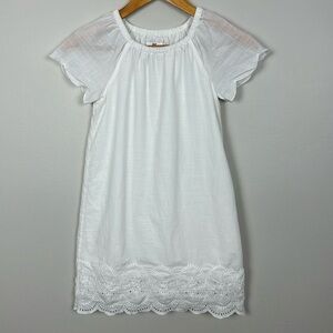 Vineyard Vines Girls Off The Shoulder Scalloped Hem White Dress. Size S.